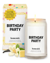 Homesick Birthday Party front jar showing label and cozy presentation benefit