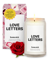 Homesick Love Letters front jar view showing elegant label and mood