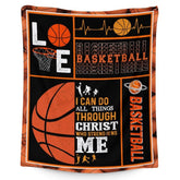 Homexzdiy front view of basketball blanket showing vibrant printed design and cozy look