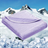 HOMFINE cooling blanket front view showing breathable cooling face and tidy edges for cooler sleep