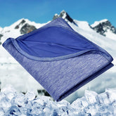 HOMFINE front view packaging highlighting dark blue cooling blanket benefit
