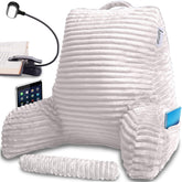 Homie front view white pillow showing full back support and comfort