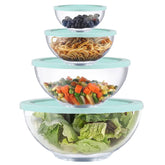Homwin front view of full bowl set showing neat packaging and included lids benefits storage