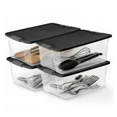 HOMZ clear front view with lid showing easy visibility and protection