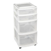 HOMZ front view showing four clear drawers for easy visibility and access
