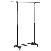 Honey-Can-Do front view showing full chrome garment rack and organized clothing benefit