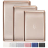HONGBAKE front view champagne gold pans showing elegant finish and durability