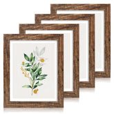 Hongkee front view rustic 11x14 frame showing clean border and glass protection