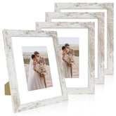 Hongkee front view of distressed white frame set showing cohesive decor benefit