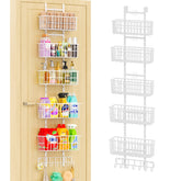 Hongtamoya front view assembled showing five baskets and neat vertical storage benefit