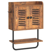 HOOBRO front view of cabinet showing rustic design and organized storage benefit
