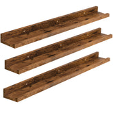 HOOBRO front view of three floating shelves, modern display and storage benefit