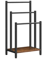 HOOBRO towel rack front view showing compact storage and rustic styling