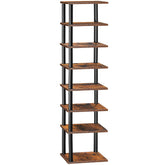 HOOBRO front view of slim 8-tier rack showing space saving benefit