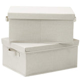 HOONEX front view of two foldable storage bins showing neat organization and quick access