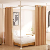 HORSE SECRET full view of room divider rod showing coverage and clean white finish for flexible privacy