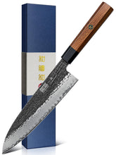 HOSHANHO 8" chef knife front view showing full blade and handle for control