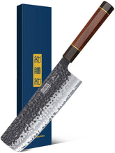 HOSHANHO nakiri front view showing full blade and clean edge for precise cuts