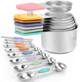 HOUJIP front view showing full 16-piece set and durable stainless finish for lasting use