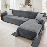 Houmiggle front view of XL dark gray sectional cover shows full coverage and neat look
