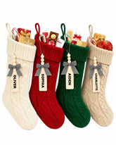 houscly front view set of four stockings showing coordinated decor and gift readiness
