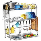 HOWDIA front view of full over-sink rack showing organized drying space and counter saving