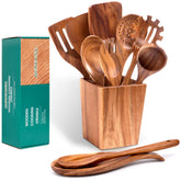 HOWHONG boxed 11-piece acacia wood set neatly presented, ideal gift