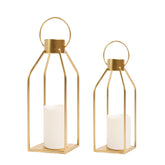HPC DEC R OUR HAPPY PLACE gold lantern front view showing elegant frame and glow