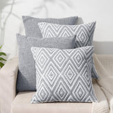 HPUK front view of four grey throw pillow covers, stylish couch update
