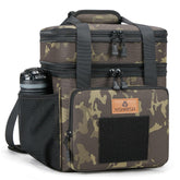 HSHRISH front view showing full-size tactical lunch bag and zippered compartments, durable design benefit