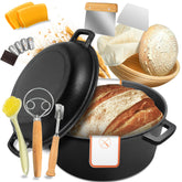 Huolewa front packaging showing the 5 QT Dutch oven and included accessories for starter convenience