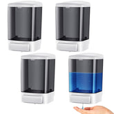 Hushee front view of black wall-mounted dispenser showing sleek profile and space-saving benefit