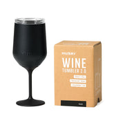 Huski front view black tumbler showing sleek design and benefit of temperature retention