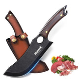Huusk Dark Knight front view showing bold dark-coated blade and balance benefit