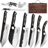 Huusk front packaging showing full knife set and accessories for immediate use