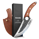 Huusk front view of knife and sheath showing ready storage benefit