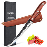Huusk front view of 7-inch fillet knife showing full blade and handle for precise cutting