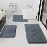 HUXMEYSON front view of three-piece grey set showing coordinated mats and packaging benefit comfort