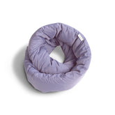 Huzi Infinity Pillow front view showing purple loop and brand comfort