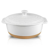 HVH ceramic casserole front view showing farmhouse style and oven-ready design