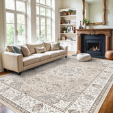 HY HAO YUN LAI front view of 9x12 beige oriental rug showcasing room impact and elegant style