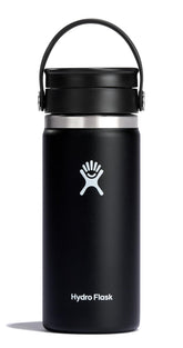 Hydro Flask 16 oz front view showing finish and compact shape with travel convenience