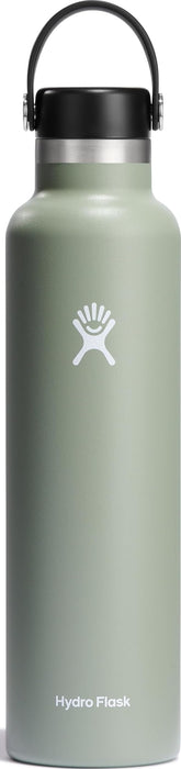 Hydro Flask 24 oz agave green front view showing bottle shape and color benefit: visibility