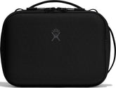 Hydro Flask front view of beachplum black lunch box showing zipper and handle, durable protection