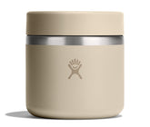 Hydro Flask front view of 20 oz food jar showing oat tan finish and portability benefit