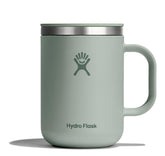 Hydro Flask front view showing agave green finish and leak-resistant lid benefit