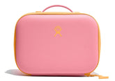 Hydro Flask lunch box front view showing vibrant dahlia pink and durable finish