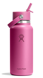 Hydro Flask front view showing reef pink bottle and logo, visual appeal and durability