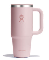 Hydro Flask front view showing Trillium Pink finish and 24 oz size with clear benefit of stylish portability