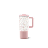 HydroJug Coffee Traveler front view in Magnolia showing sleek design and handle benefit